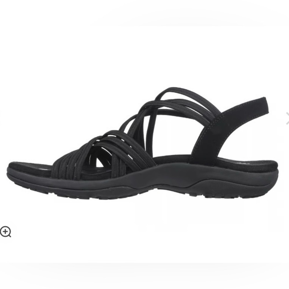 Skechers Reggae Slim Sunnyside Stretch Fit Woven Strap Black Sandals Women Sz 6 - Picture 3 of 16